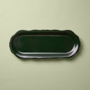 Stoneware Oval Serving Tray Dark Green - Hearth & Hand Magnolia, Target